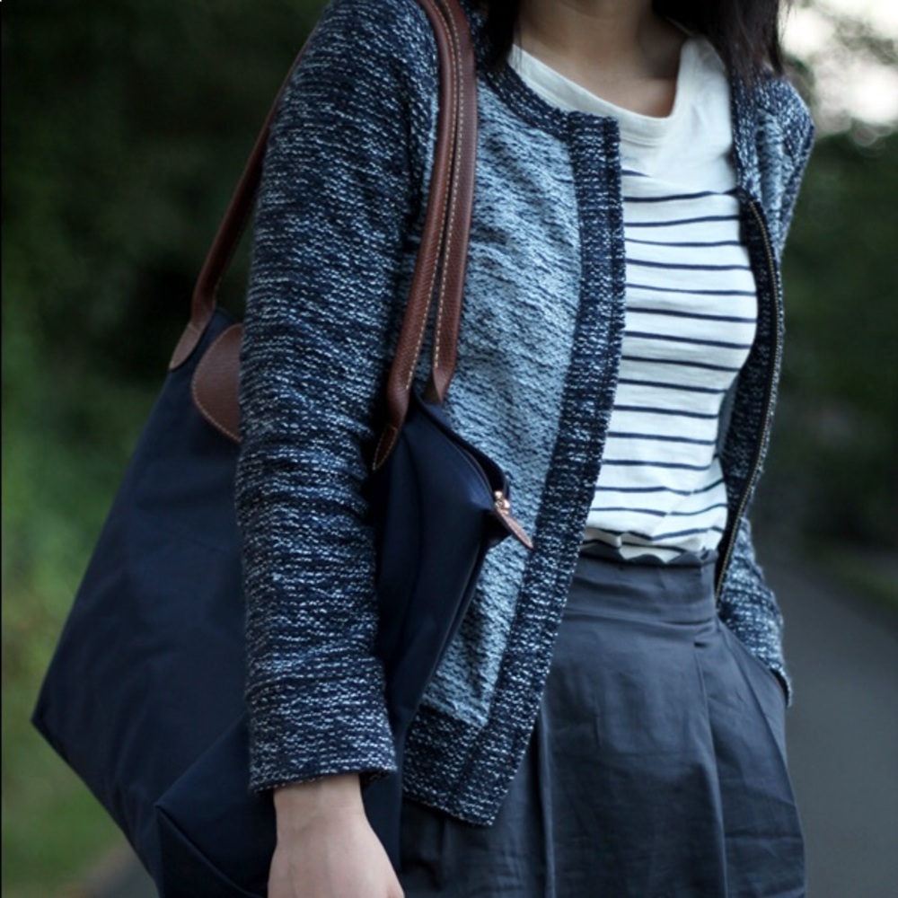 J.Crew Boulce Knit Tweed Colorblock Jacket